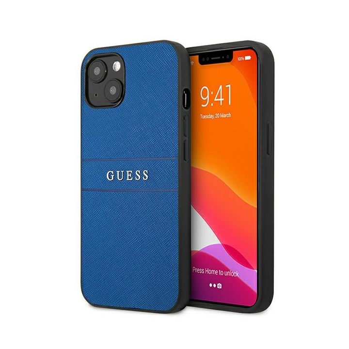 Guess GUHCP13SPSASBBL iPhone 13 mini 5,4" niebieski/blue Saffiano Strap na NearMe.pl