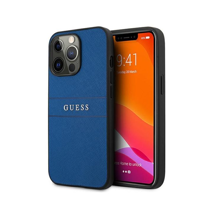 Guess GUHCP13LPSASBBL iPhone 13 Pro / 136,1" niebieski/blue Saffiano Strap na NearMe.pl
