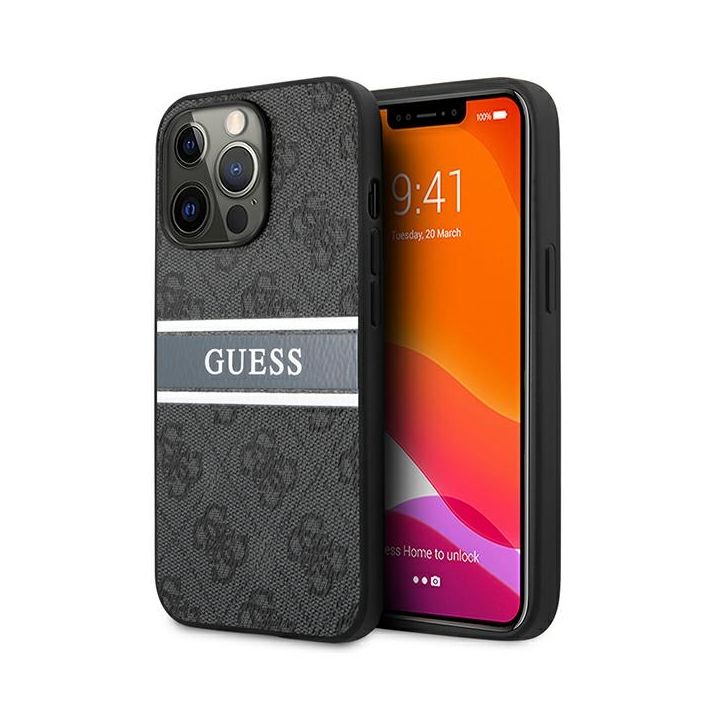 Guess GUHCP13L4GDGR iPhone 13 Pro / 13 6,1" szary/grey hardcase 4G Stripe na NearMe.pl
