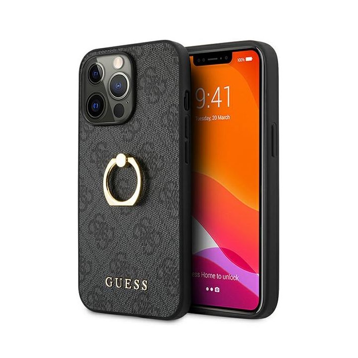 Guess GUHCP13X4GMRGR iPhone 13 Pro Max6,7" szary/grey hardcase 4G with ring stand na NearMe.pl