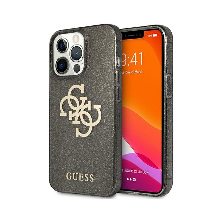 Guess GUHCP13LPCUGL4GBK iPhone 13 Pro /13 6,1" czarny/black hard case Glitter 4G Big Logo na NearMe.pl