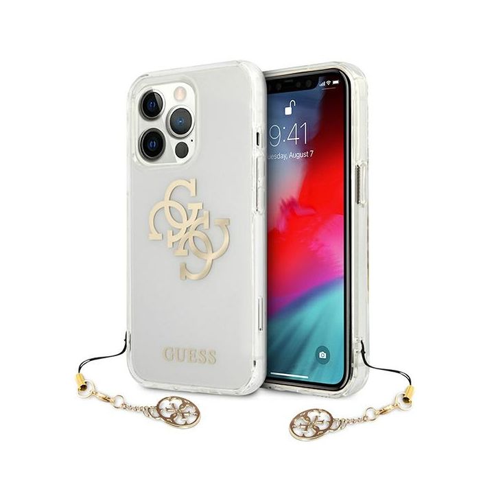 Guess GUHCP13LKS4GGO iPhone 13 Pro / 136,1" Transparent hardcase 4G Gold Charms Collection na NearMe.pl