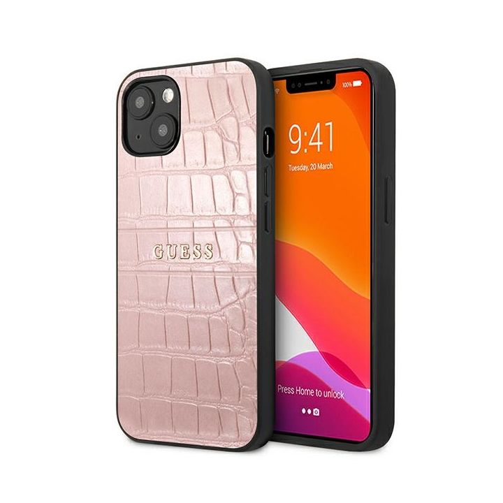 Guess GUHCP13MPCRBPI iPhone 13 / 14 / 156.1" różowy/pink Croco Strap Collection na NearMe.pl