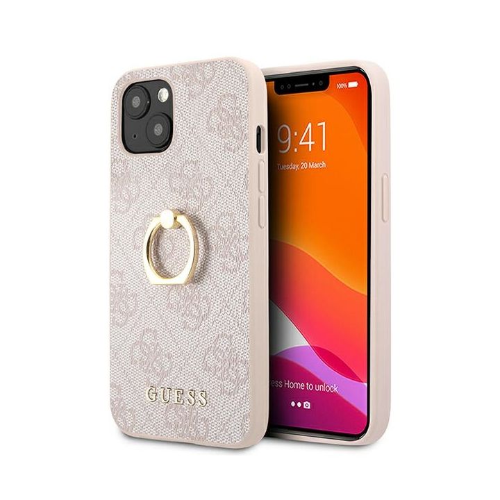 Guess GUHCP13M4GMRPI iPhone 13 / 14 / 156.1" różowy/pink hardcase 4G with ring stand na NearMe.pl