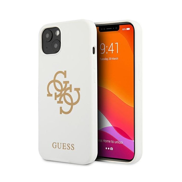 Guess GUHCP13SLS4GGWH iPhone 13 mini 5,4" biały/white hard case Silicone 4G Logo na NearMe.pl