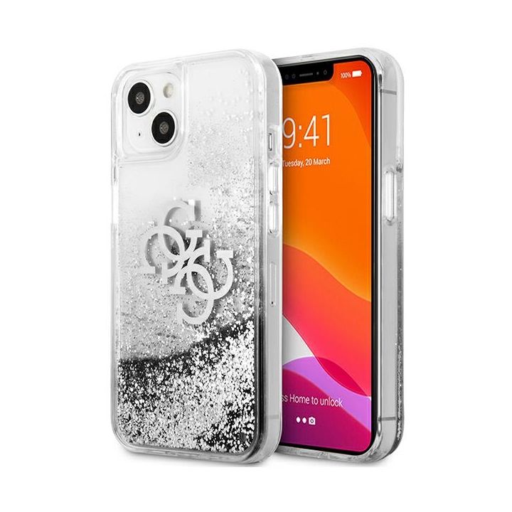 Guess GUHCP13SLG4GSI iPhone 13 mini 5,4"srebrny/silver hardcase 4G Big Liquid Glitter na NearMe.pl