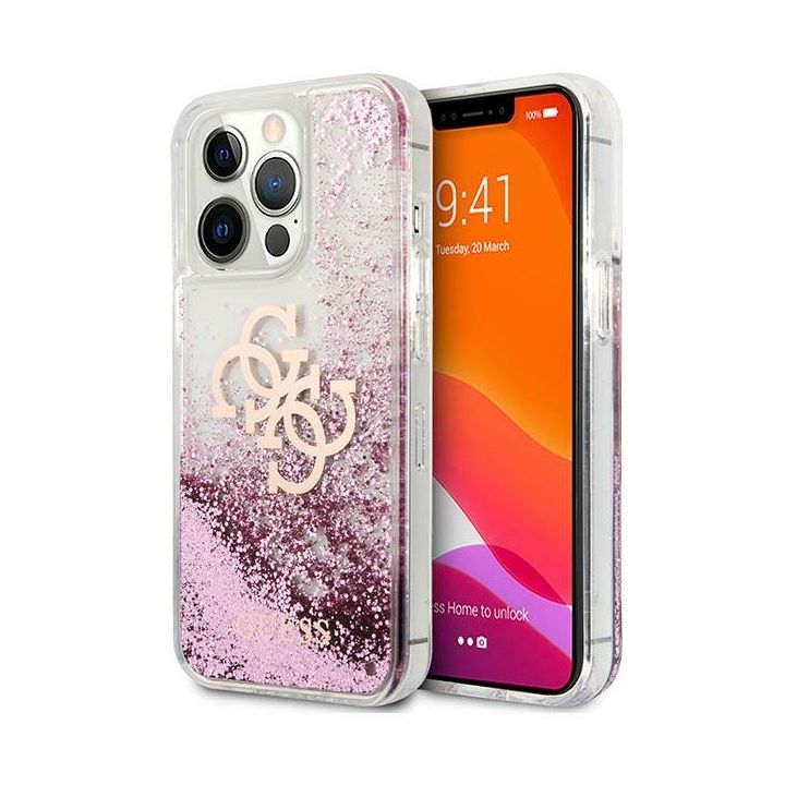 Guess GUHCP13XLG4GPI iPhone 13 Pro Max 6,7" różowy/pink hardcase 4G Big Liquid Glitter na NearMe.pl