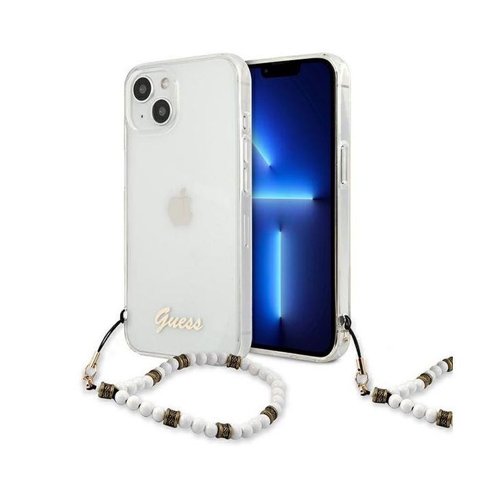 Guess GUHCP13MKPSWH iPhone 13 / 14 / 15 6.1" Transparent hardcase White Pearl na NearMe.pl