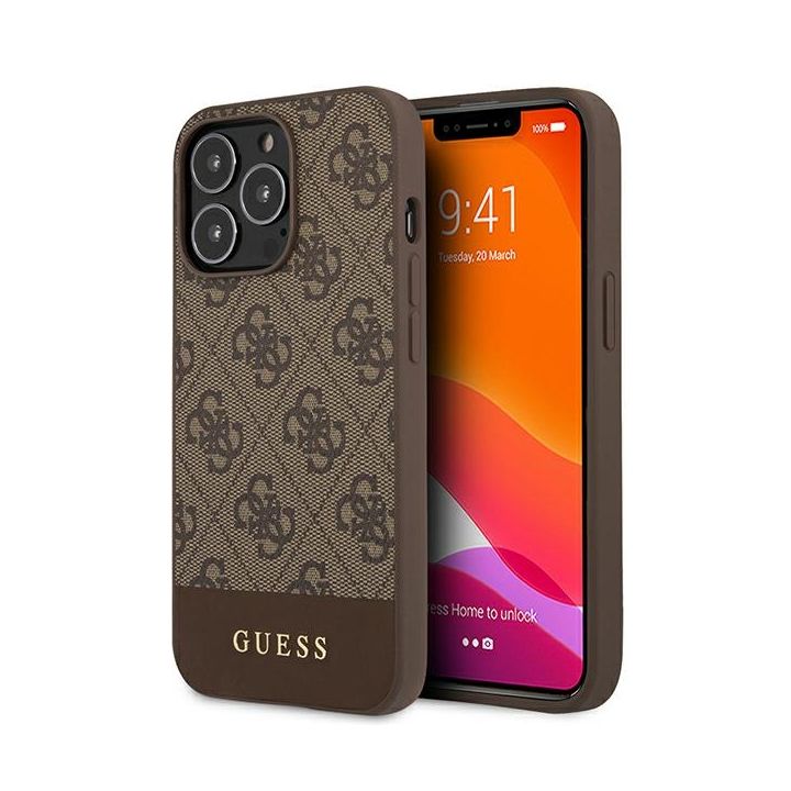 Guess GUHCP13XG4GLBR iPhone 13 Pro Max6,7" brązowy/brown hard case 4G Stripe Collection na NearMe.pl