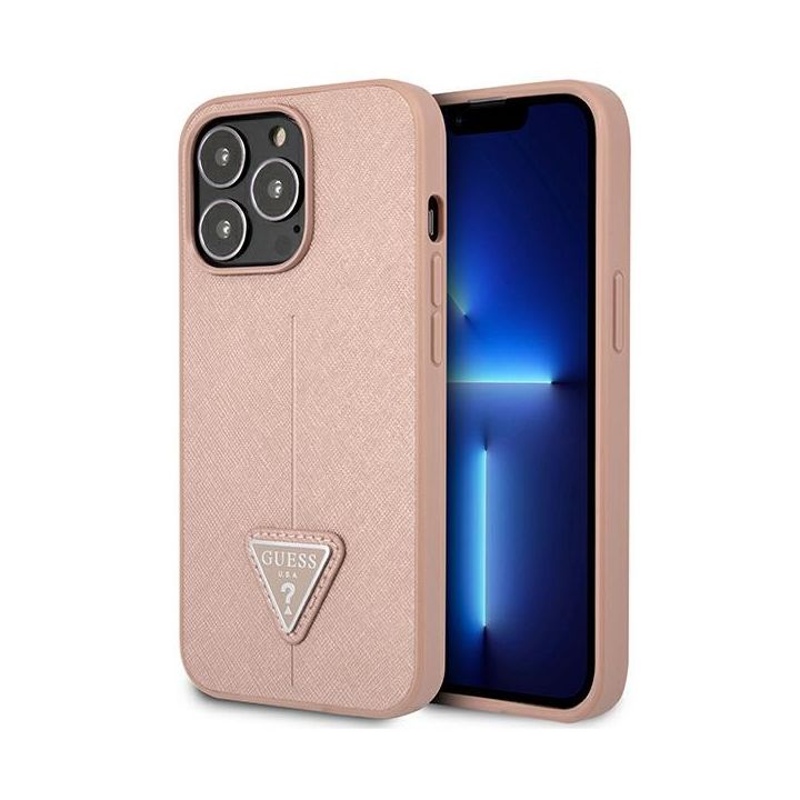 Guess GUHCP13LPSATLP iPhone 13 Pro/ 13 6,1" różowy/pink hardcase SaffianoTriangle Logo na NearMe.pl