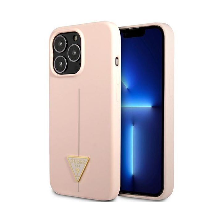 Guess GUHCP13XSLTGP iPhone 13 Pro Max 6,7" różowy/pink hardcase Silicone Triangle na NearMe.pl