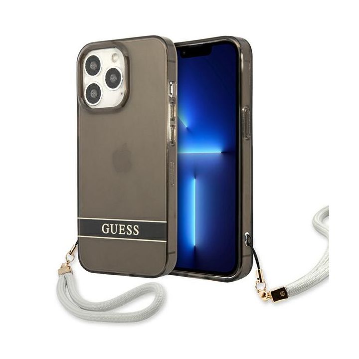 Guess GUHCP13LHTSGSK iPhone 13 Pro / 136,1" czarny/black hardcase Translucent Stap na NearMe.pl