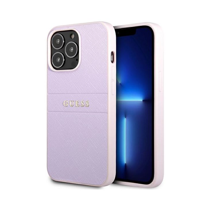 Guess GUHCP13XPSASBPU iPhone 13 Pro Max 6,7" fioletowy/purple hardcase Saffiano Stripe na NearMe.pl