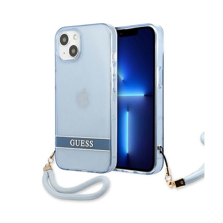 Guess GUHCP13SHTSGSB iPhone 13 mini 5,4"niebieski/blue hardcase Translucent Stap na NearMe.pl