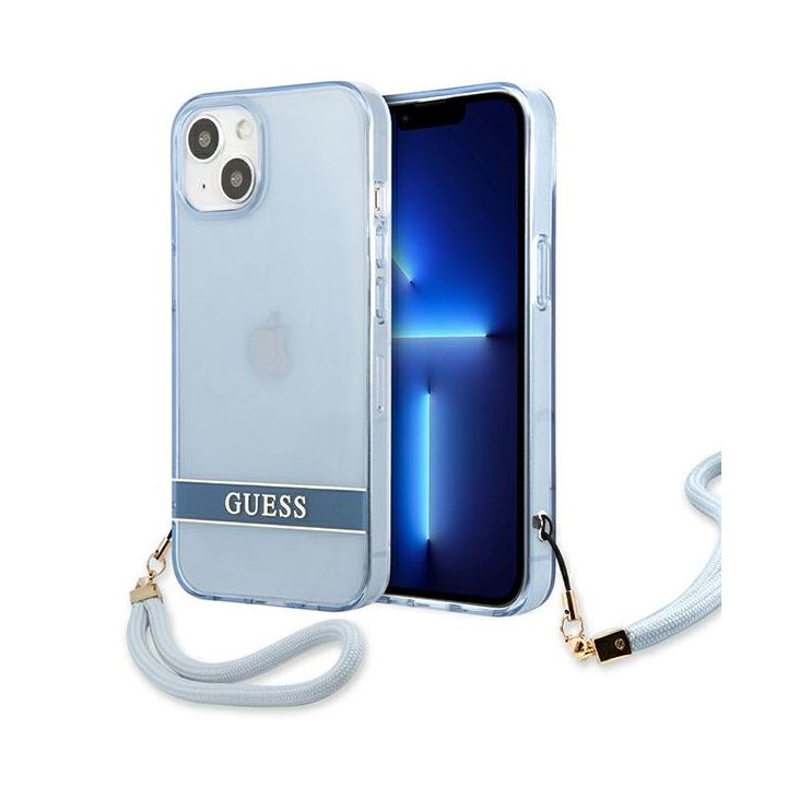Guess GUHCP13MHTSGSB iPhone 13 / 14 / 156.1" niebieski/blue hardcase Translucent Strap na NearMe.pl