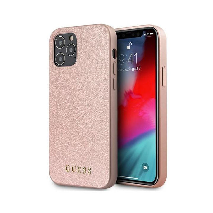 Guess GUHCP12MIGLRG iPhone 12/12 Pro 6,1" różowo-złoty/rose gold hardcase Iridescent na NearMe.pl