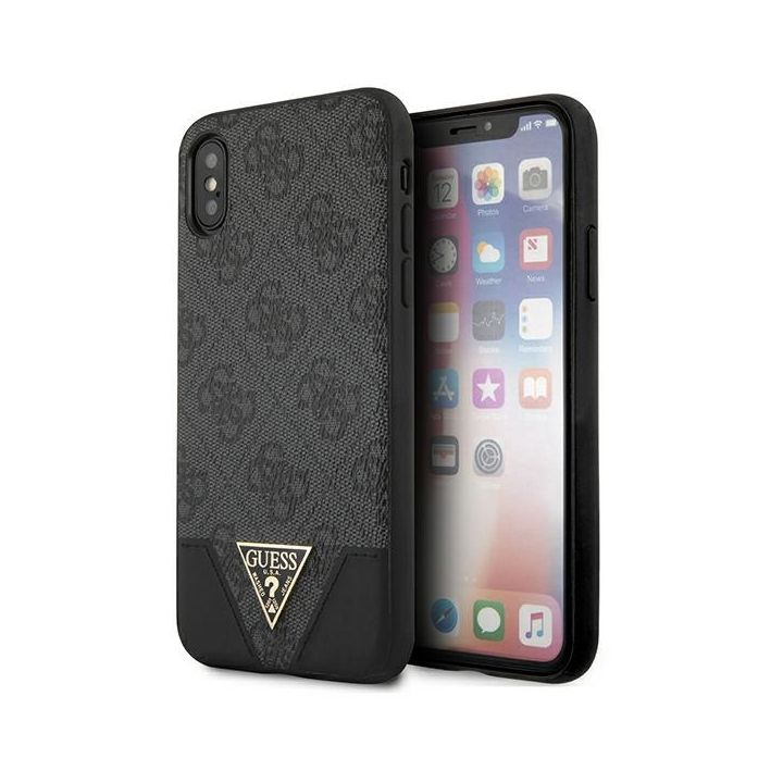 Guess GUHCI65PU4GHBK iPhone Xs Maxszary/grey hardcase 4G Triangle Collection na NearMe.pl