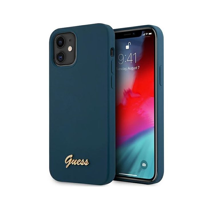 Guess GUHCP12SLSLMGBL iPhone 12 mini 5,4" niebieski/blue hardcase Metal Logo Script na NearMe.pl
