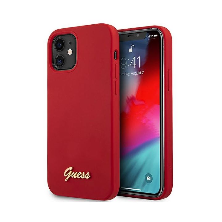 Guess GUHCP12SLSLMGRE iPhone12 mini 5,4" czerwony/red hardcase Metal Logo Script na NearMe.pl