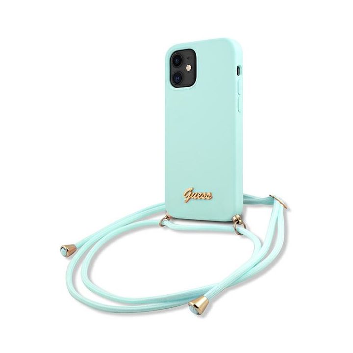 Guess GUHCP12SLSCLMGLB iPhone12 mini 5,4" jasno niebieski/light blue hardcase Metal Logo Cord na NearMe.pl