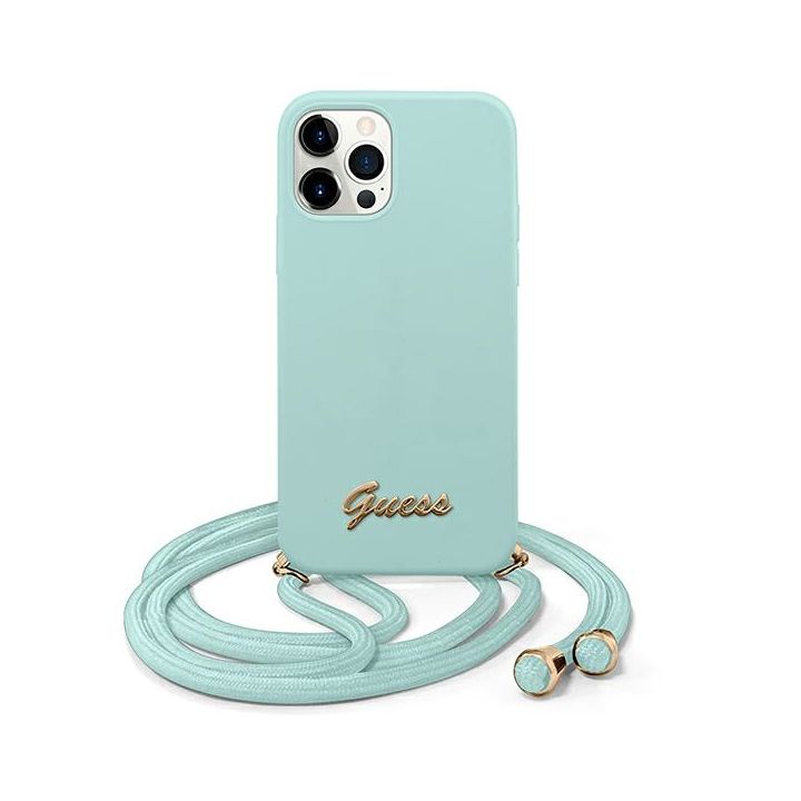 Guess GUHCP12LLSCLMGLB iPhone12 Pro Max 6,7" jasno niebieski/light blue hardcase Metal Logo Cord na NearMe.pl