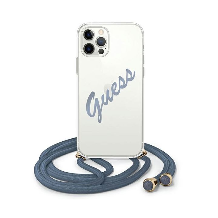 Guess GUHCP12MCRTVSBL iPhone 12/12 Pro6,1" niebieski/blue hardcase Script Vintage na NearMe.pl
