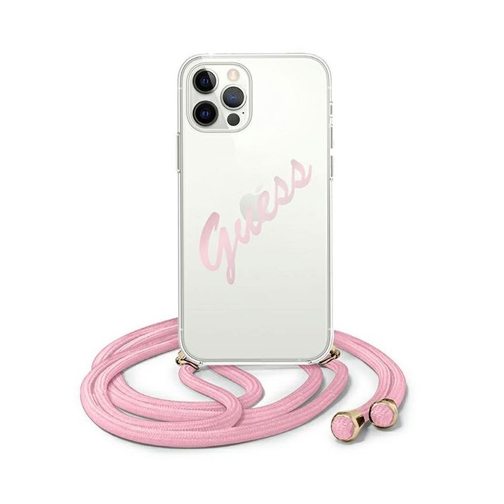 Guess GUHCP12MCRTVSPI iPhone 12/12 Pro6,1" różowy/pink hardcase Script Vintage na NearMe.pl