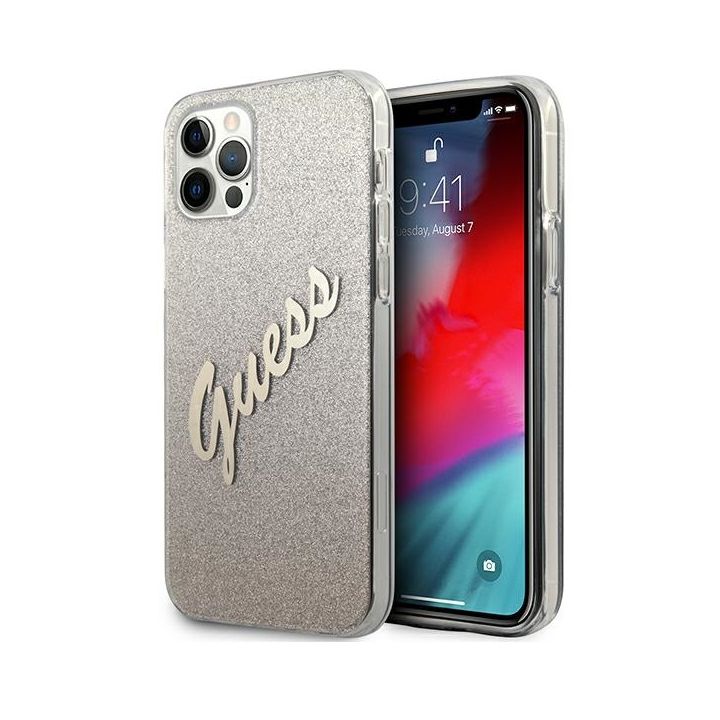 Guess GUHCP12MPCUGLSGO iPhone 12/12 Pro6,1" złoty/gold hardcase Glitter Gradient Script na NearMe.pl