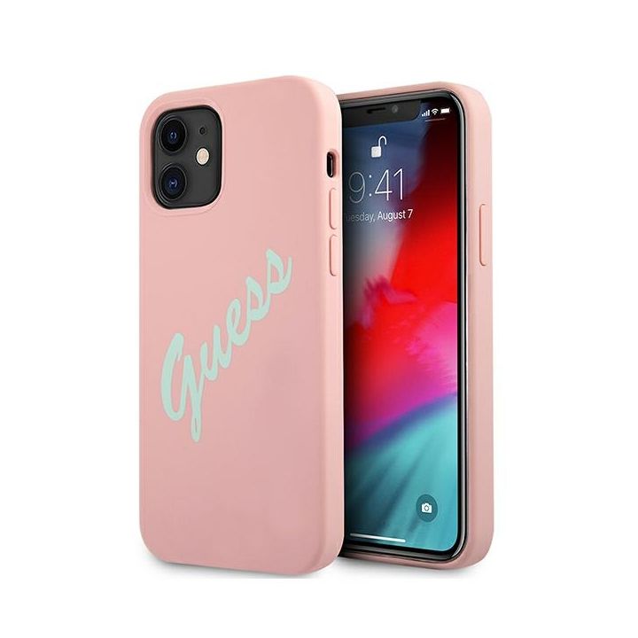 Guess GUHCP12SLSVSPG iPhone 12 mini5,4" różowo zielony/green pink hardcase Silicone Vintage na NearMe.pl