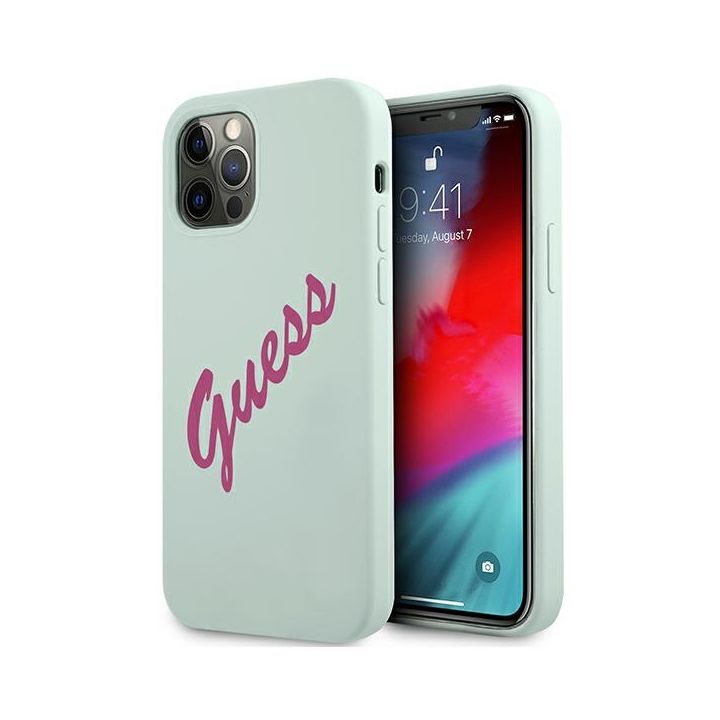 Guess GUHCP12MLSVSBF iPhone 12/12 Pro 6,1" niebieski fuksja/blue fuschia hardcase Silicone Vintage na NearMe.pl