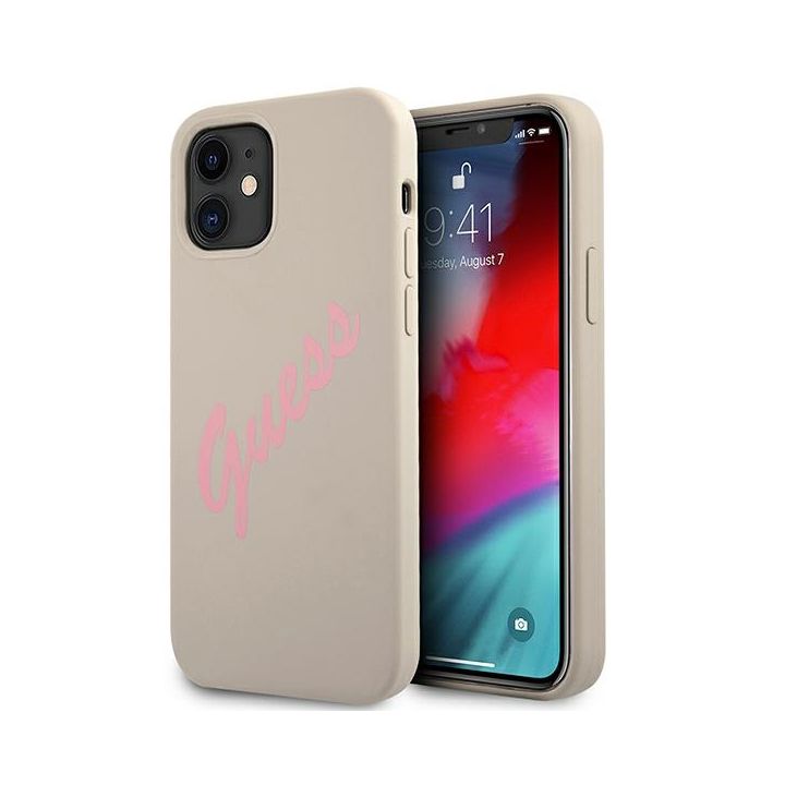 Guess GUHCP12SLSVSGP iPhone 12 mini5,4" szaro różowy/grey pink hardcase Silicone Vintage na NearMe.pl