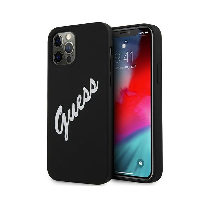 Guess GUHCP12LLSVSBW iPhone 12 Pro Max 6,7" czarno biały/black white hardcase Silicone Vintage na NearMe.pl