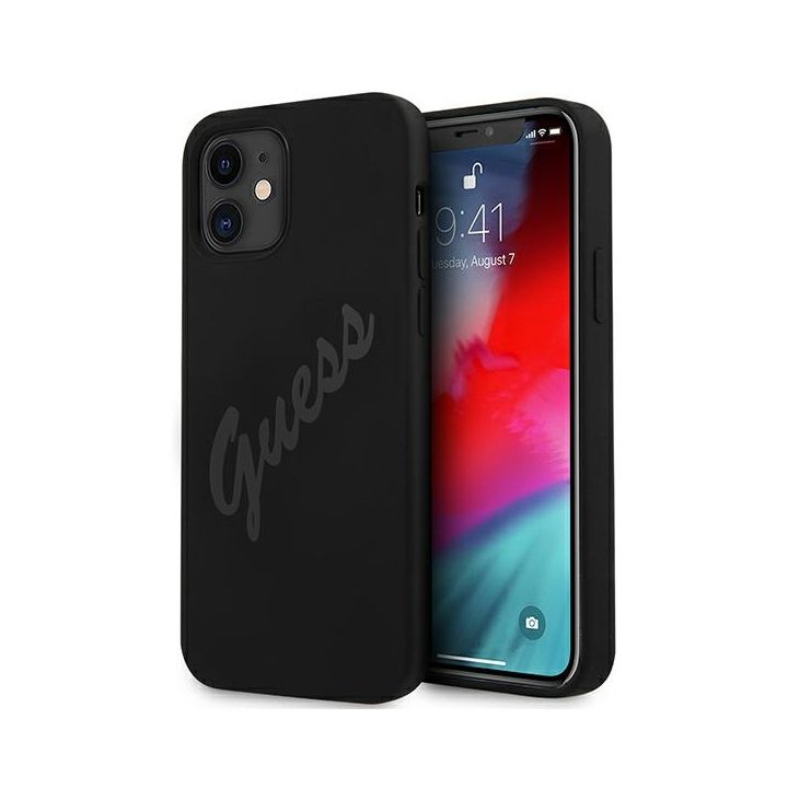 Guess GUHCP12SLSVSBK iPhone 12 mini5,4" czarny/black hardcase Script Vintage na NearMe.pl