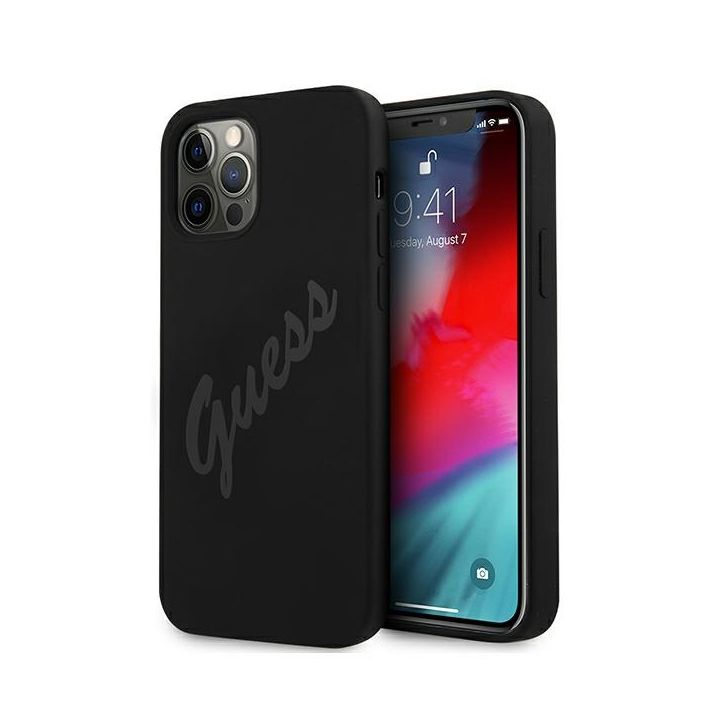 Guess GUHCP12MLSVSBK iPhone 12/12 Pro6,1" czarny/black hardcase Script Vintage na NearMe.pl