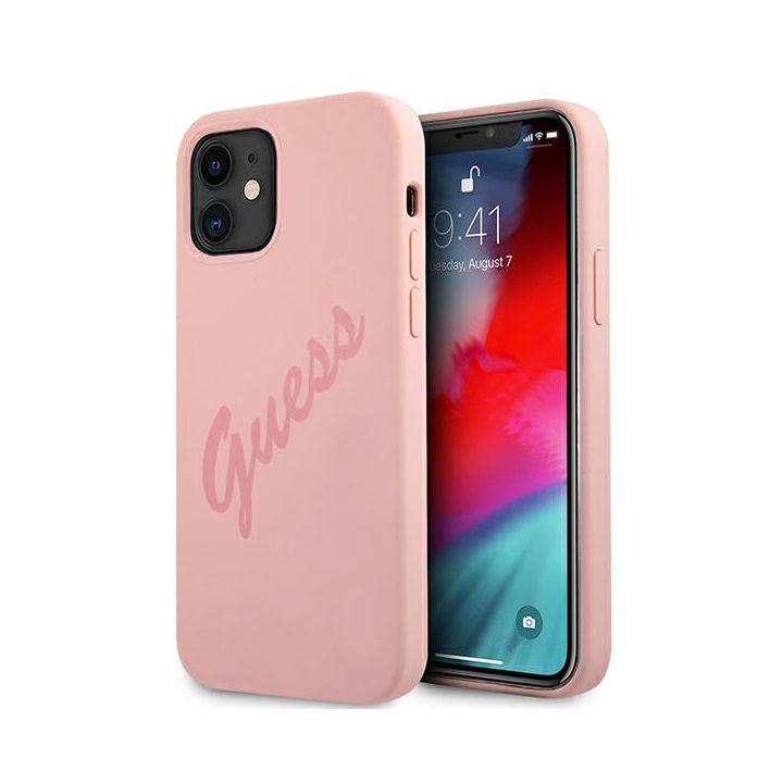 Guess GUHCP12SLSVSPI iPhone 12 mini5,4" różowy/pink hardcase Script Vintage na NearMe.pl