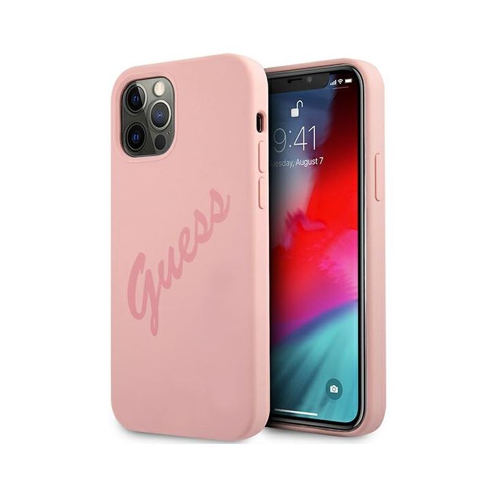 Guess GUHCP12LLSVSPI iPhone 12 Pro Max6,7" różowy/pink hardcase Script Vintage na NearMe.pl