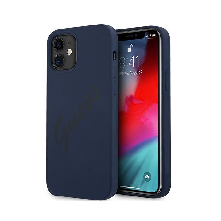 Guess GUHCP12SLSVSBL iPhone 12 mini5,4" niebieski/blue hardcase Script Vintage na NearMe.pl