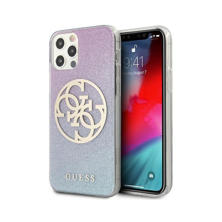 Guess GUHCP12LPCUGLBPG iPhone 12 Pro Maxniebieski/blue hard case Glitter Gradient 4G Circle Logo na NearMe.pl