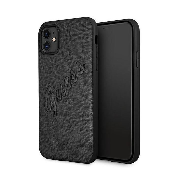 Guess GUHCN61RSAVSBK iPhone 11 6,1" / Xrczarny/black hardcase Saffiano Vintage Script na NearMe.pl