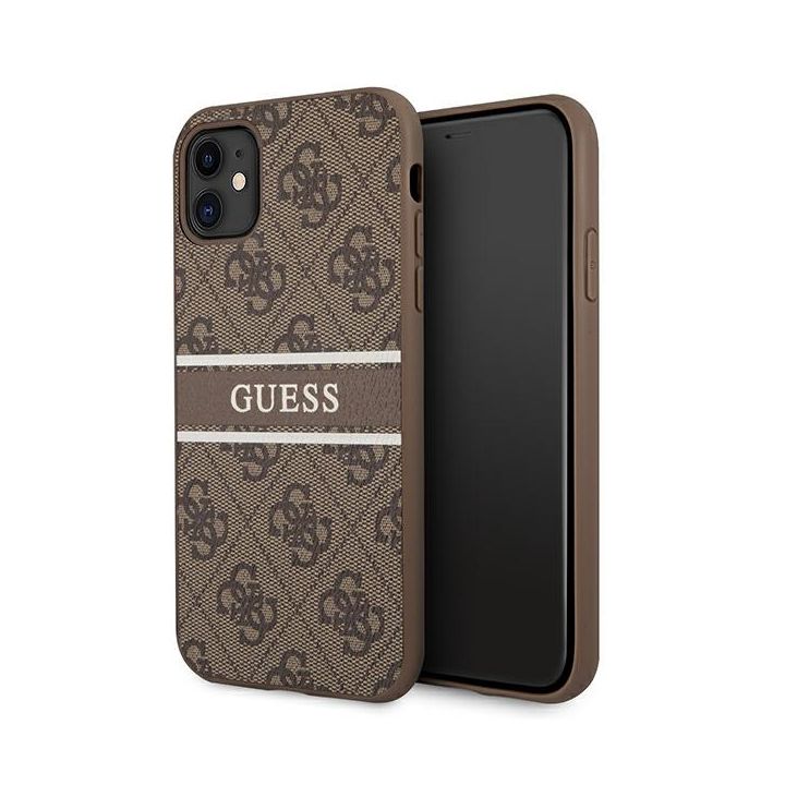 Guess GUHCN614GDBR iPhone 11 / Xr 6,1"brązowy/brown hardcase 4G Stripe na NearMe.pl