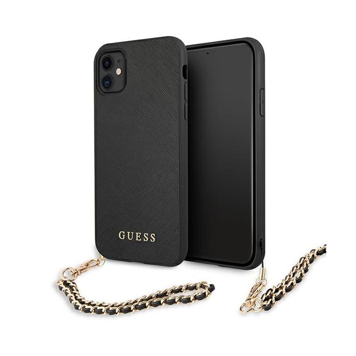 Guess GUHCN61SASGBK iPhone 11 6,1" / Xrczarny/black hardcase Saffiano Chain na NearMe.pl