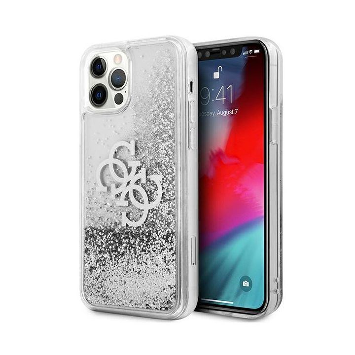 Guess GUHCP12MLG4GSI iPhone 12/12 Pro6,1" srebrny/silver hardcase 4G Big Liquid Glitter na NearMe.pl