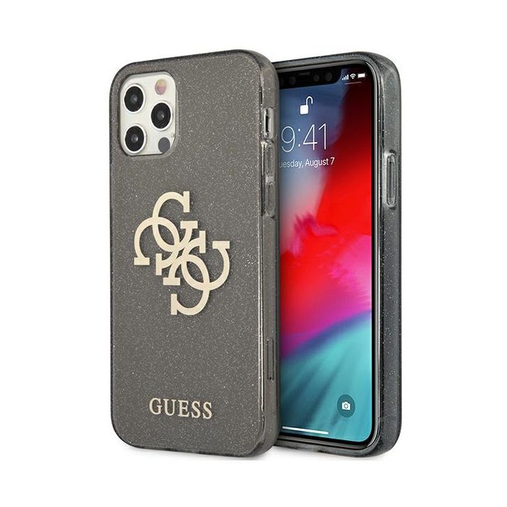 Guess GUHCP12LPCUGL4GBK iPhone 12 ProMax 6,7" czarny/black hard case Glitter 4G Big Logo na NearMe.pl
