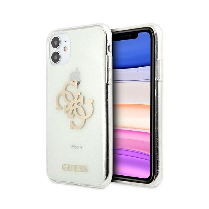 Guess GUHCN61PCUGL4GTR iPhone 11 6,1"/ Xr transparent hard case Glitter 4G Big Logo na NearMe.pl