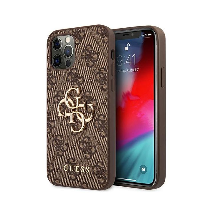 Guess GUHCP12M4GMGBR iPhone 12/12 Pro 6,1" brązowy/brown hardcase 4G Big Metal Logo na NearMe.pl