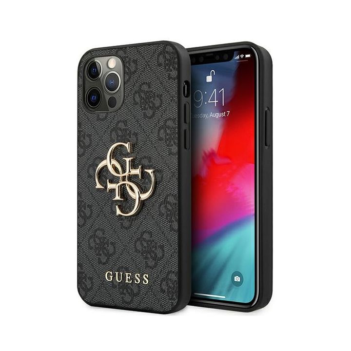 Guess GUHCP12M4GMGGR iPhone 12/12 Pro 6,1" szary/grey hardcase 4G Big Metal Logo na NearMe.pl