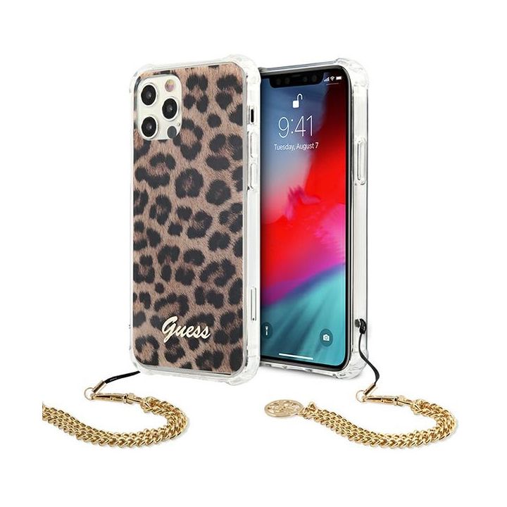 Guess GUHCP12LKSLEO iPhone 12 Pro Max6,7" Leopard hardcase Gold Chain na NearMe.pl