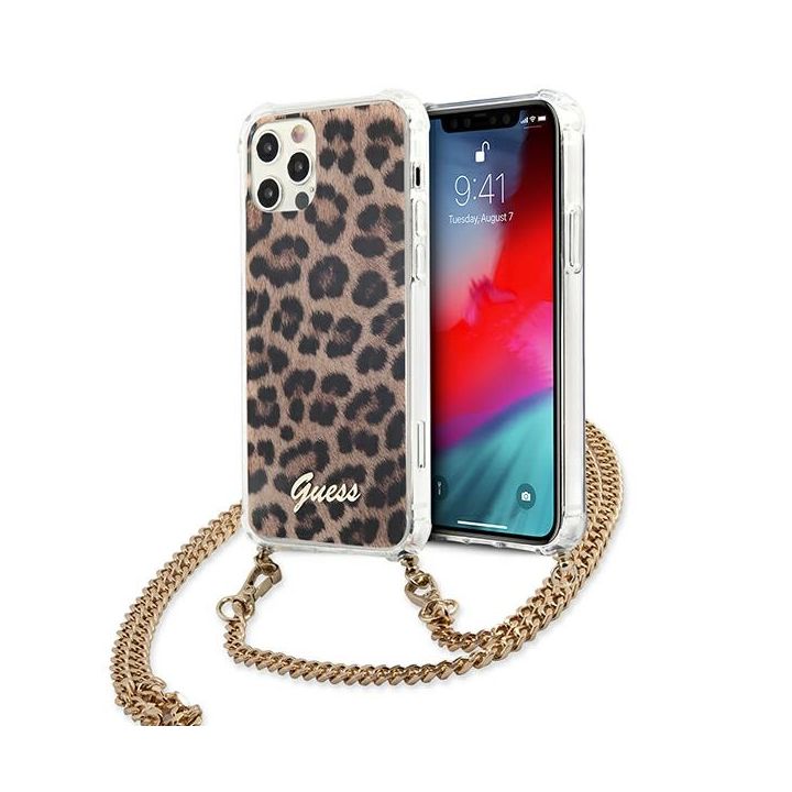Guess GUHCP12LKCLEO iPhone 12 Pro Max6,7" Leopard hardcase Gold Strap na NearMe.pl