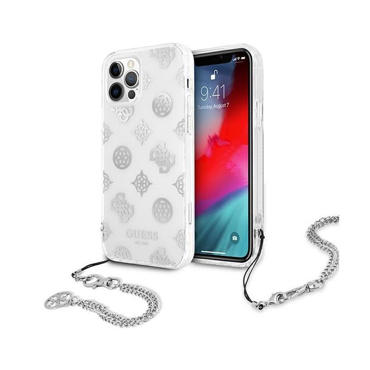 Guess GUHCP12LKSPESI iPhone 12 Pro Max6,7" srebrny/silver hardcase Peony Chain Collection na NearMe.pl