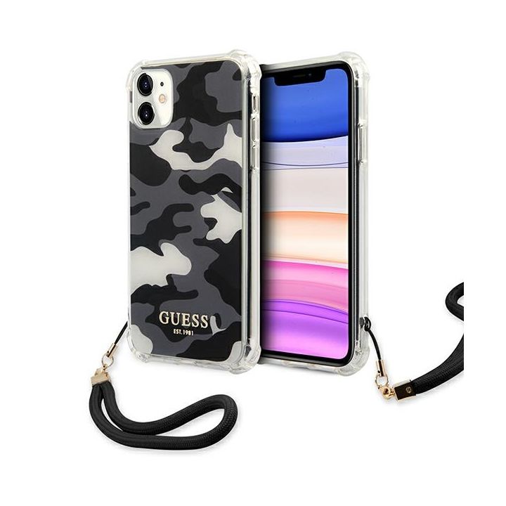 Guess GUHCN61KSARBK iPhone 11 / Xr 6,1" czarny/black hardcase Camo Collection na NearMe.pl